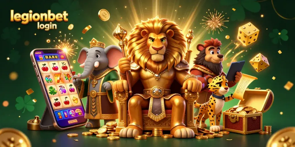 Engage in thrilling gameplay with legionbet login amidst vibrant casino elements and characters.