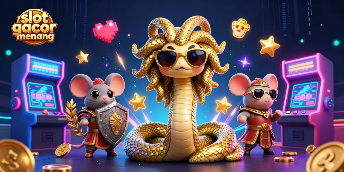 Capture the excitement of slot gacor gampang menang with this vibrant 3D scene featuring playful characters and gaming elements.