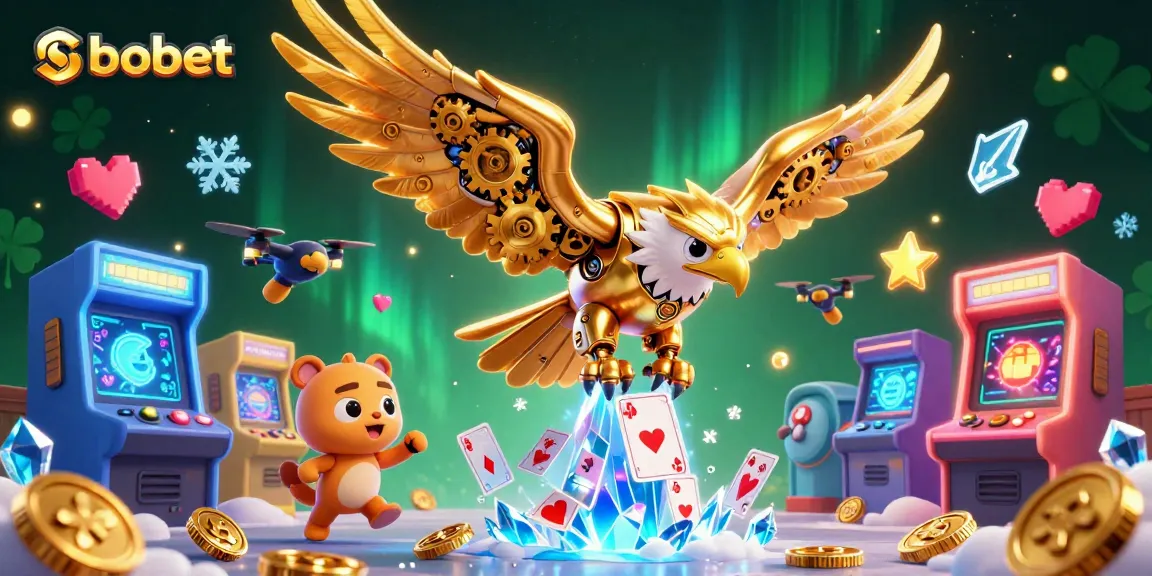 Sbobet players enjoy a thrilling experience in a vibrant casino illustration filled with games and excitement.
