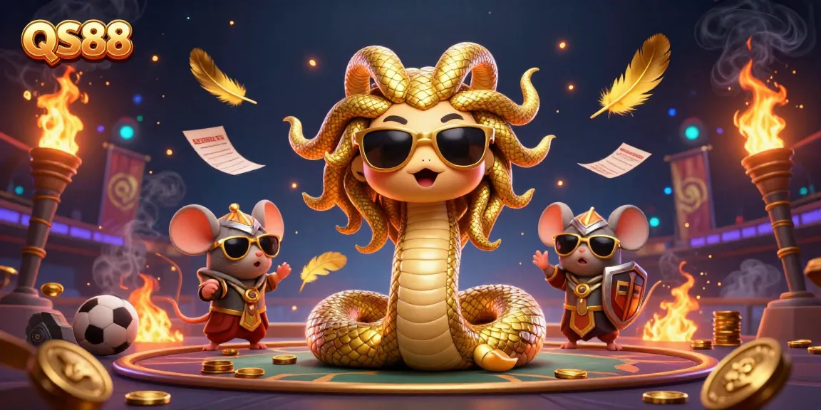 Experience the vibrant QS88 betting arena with friendly characters and dynamic sports elements.