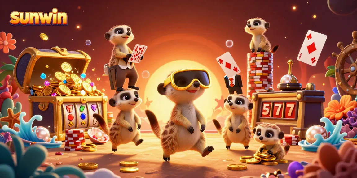 Experience the thrilling atmosphere of sunwin as meerkats manage an exciting casino operation amidst treasures and vibrant decor.